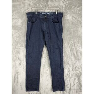 72+ Unlimited Mens Skinny Jeans Dark Wash Blue Size 36x32 Cotton Spandex
